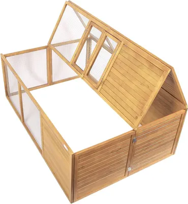 Zdjęcie produktu dla Klatka dla zwierząt - Klatka dla królików - Dla małych zwierząt - Składana - 153 x 110 x 55 cm - Brązowa