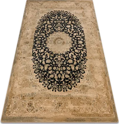 Produktbild von Wollteppich SUPERIOR Piemonte Rosette beige / dunkelblau beige 235x350 cm