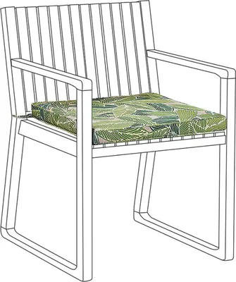 Produktbild von BELIANI Sitzkissen für Gartenstuhl Grün Polyester Blättermuster Garten Terrasse Balkon Gartenaccessoiries