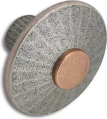 Produktbild von Knopf Jaya ø 38 mm, Tiefe 25 mm, Zinkdruckguss verzinnt antik/Seiten aufgehellt