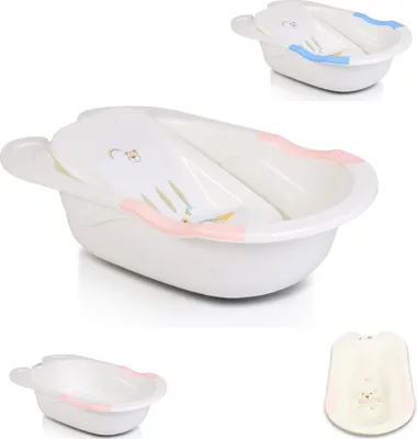 Zdjęcie produktu dla Moni wanienka dziecięca Starfish 86 cm, z odpływem wody, wyjmowana mata wewnętrzna różowa