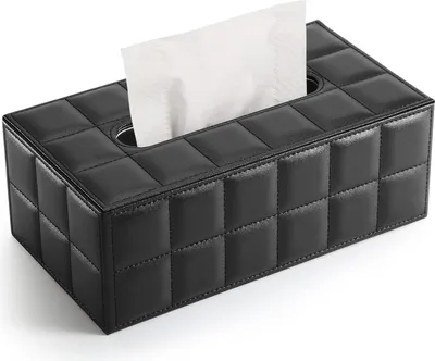 Produktbild von Kosmetiktücherbox Tücher Box aus Leder (Schwarz)