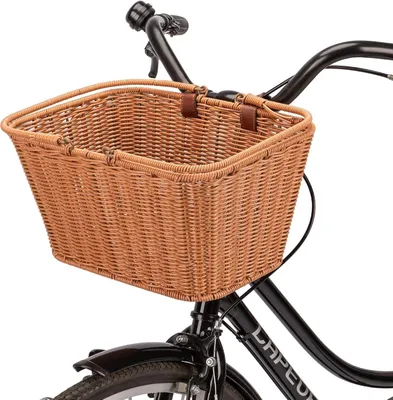 Productafbeelding van Fietsmand voor rieten - Handgevlochten - Met verstelbare banden van kunstleer
