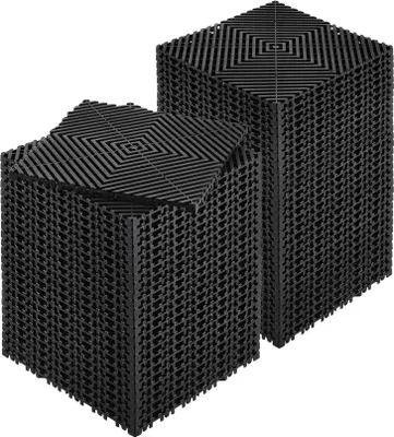Zdjęcie produktu dla 55x Mata drenażowa na podłogę garażu - blokujące płytki podłogowe 31x31cm - Czarne