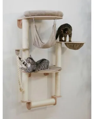 Produktbild von Wandmontierter Katzenbaum – H. 138 cm – Dolomit Grappa Pro – KERBL – Taupe