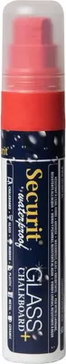Produktbild von Securit® wasserfester Kreidemarker mit Block-Spitze in Rot - Kreidestifte