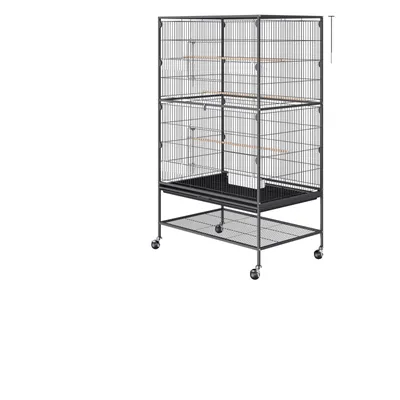 Obrázek produktu pro Velká ptačí klec, 52" vysoká s pojízdným stojanem, rozměry 31,1" x 20,1", 79x51x132 cm -> 79x51x132 cm