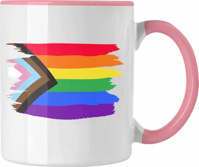 Produktbild von Trendation - Regenbogen Tasse Geschenk LGBT Schwule Lesben Transgender Grafik Pride Flagge (Rosa)