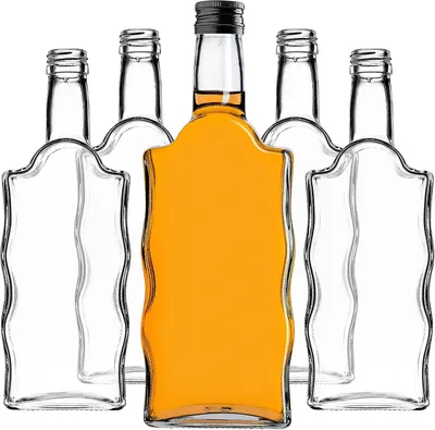 Image de Bouteilles en verre de 500 ml - 10 pièces - Bouteilles vides avec bouchon à vis - Petites bouteilles pour liqueurs, à remplir - Bouteilles en verre pour vin