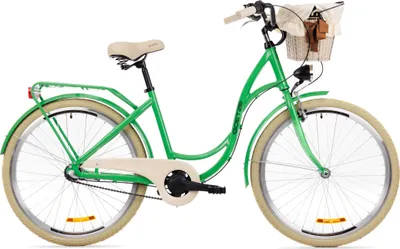 Produktbild von Goetze Style 28 Zoll City Bike, 18 Zoll Tiefeinsteigerrahmen, 1-Gang, V-Bremse & Rücktritt, LED-Beleuchtung, Komfortsattel, Rattankorb