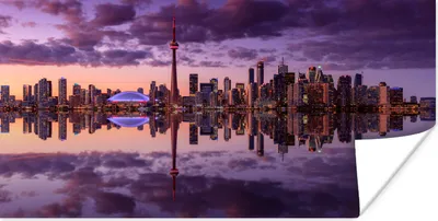 Produktbild von MuchoWow® Poster Nächtliche Skyline des Stadtzentrums von Toronto, Kanada 160x80 cm - Foto Poster