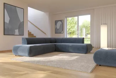 Obrázek produktu pro Rozkládací sedačka s úložným prostorem SURREY 2 - modrá, levý roh