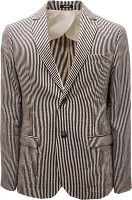Produktbild von 2362AG giacca uomo OFFICINA36 black/white/beige Baumwolle/linen blend jacket man