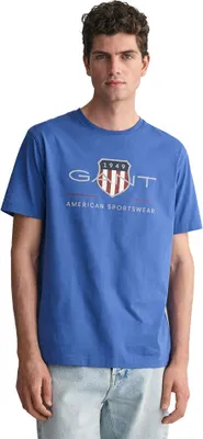 Image de Gant Archive Shield Regular Fit T-shirt manches courtes bleu M Homme Bleu M