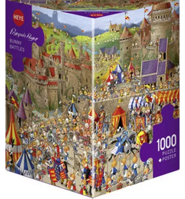 Produktbild von Heye Puzzle Bunny Battles, 1000 Teile, 1000 Stück(e), Kunst