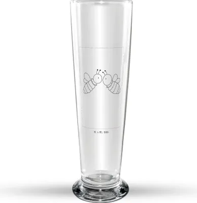 Produktbild von Mr. & Mrs. Panda Bierglas Biene Liebe - Transparent - Geschenk, Glasbierglas, Trinkglas, Bier Glas, Bierbecher, Glasbecher