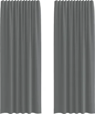 Produktbild von vidaXL Voile Vorhänge mit Stangentaschen 2 Stk. Dunkelgrau