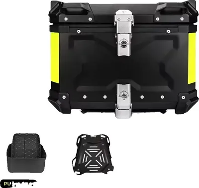 Zdjęcie produktu dla Torbla motocyklowa, wykonana z wytrzymałego aluminium, wodoodporna konstrukcja, 45 l, czarna
