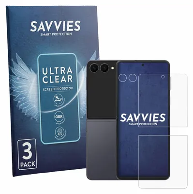 Produktbild von 6x Für Samsung Galaxy Z Flip 8 (Display+Kamera) Schutzfolie Savvies Displayschutz Display Schutz Folie Klar Transparent