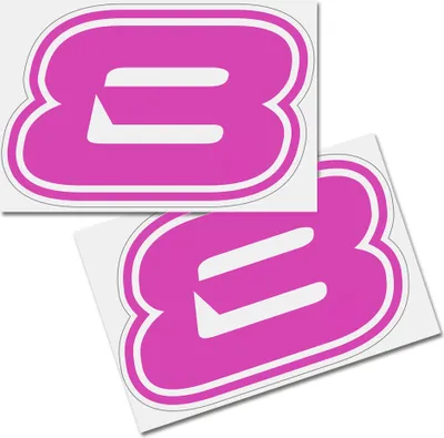 Produktbild von Startnummer Aufkleber 2er Set, Schrift Brünn, # 8, pink