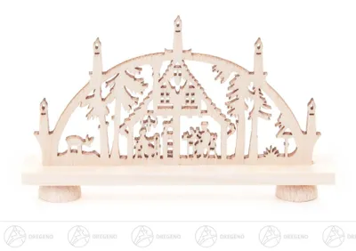 Produktbild von Schwibbogen Mini-Schwibbogen mit Erzgebirgshaus  Breite x Höhe x Tiefe 7,5 cmx4,5 cmx1 cm NEU