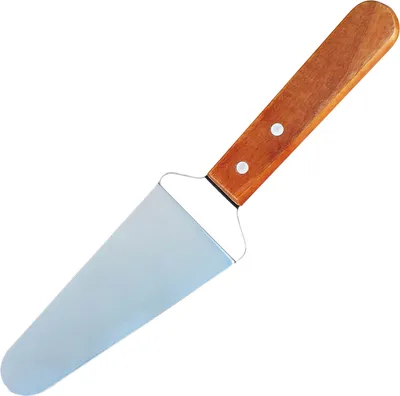 Produktbild von Kuchenspatel, Holzgriff, dreieckiger Edelstahlspatel, langlebig, bequemer Griff, Käse-Pizza-Schaufel für Zuhause