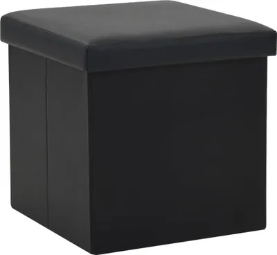 Produktbild von vidaXL Hocker mit Stauraum 2 Stk. Schwarz Kunstleder