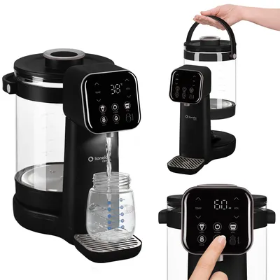 Produktbild von Lionelo Babypresto 2.0 Wassererhitzer Heißwasser-Spender mit UV-Lampe 3L 40–100°C Smart-Modus 1200W Babyflaschen - Schwarz