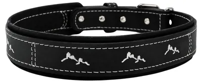 Produktbild von Das Lederband Halsband Zweiburgen Black/Black, Länge: 55 cm