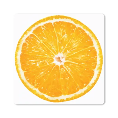 Produktbild von MuchoWow® Mauspad Mousepad Orange - Obst - Weiß 20x20 cm - Mousepads - Maus Mat - Pad - Mausunterlage - Desk Mat - Bureauartikeln