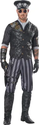 Obrázek produktu pro Steampunkový kostým kapitána pro muže maškarní kostým šedý - XL