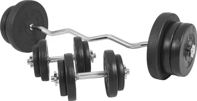 Produktbild von GORILLA SPORTS® Hantelset - 70kg, SZ Curlstange 120cm, Gewichte 4x1,25kg / 4x2,5kg / 4x5kg / 2x10kg, 2x Kurzhanteln 30mm, mit 6 Sternverschlüssen, aus Kunststoff - Hantel Set, Kurzhantelset, Hanteln