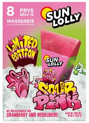 Produktbild von Sun Lolly Wassereis Sour Pink 8er