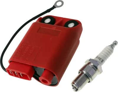 Produktbild von Zündspule + Zündkerze B9ES, kompatibel für Piaggio NRG MC2 MC3 Sfera NSL TEC ZIP
