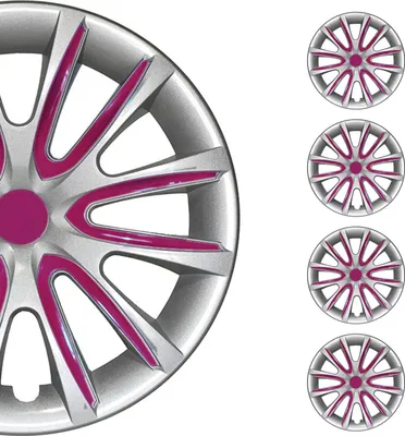 Produktbild von 4x Radblenden Radkappen Radzierblenden für 14" Zoll Grau Lila
