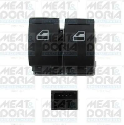 Produktbild von MEAT & DORIA 26126 Fensterheberschalter für VW Transporter V Bus (7HB, 7HJ, 7EB, 7EJ, 7EF, 7EG, 7HF, 7EC) Vorne Links Fensterheber Schalter