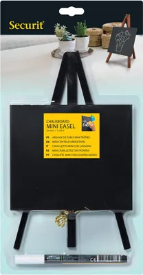 Image de Tableau à craies de table Securit MINI avec chevalet, noir