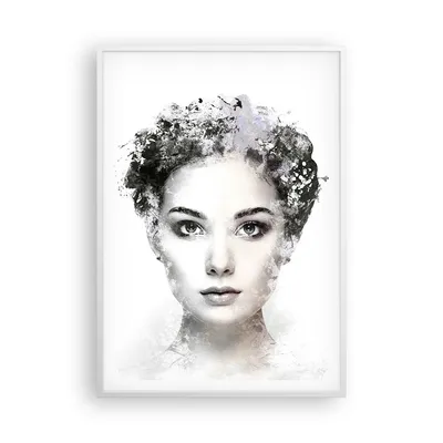 Produktbild von Gerahmtes Poster - Weißer Rahmen - Schön Frau Gesicht - 70x100 cm - Wand Bild - Wanddeko - Wandbilder - Kunstposter - Wandposter - Bilderrahmen - Bilder - Kunstdruck - P2WPA70x100-4949