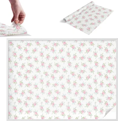 Zdjęcie produktu dla Folia witrażowa do okien - 146x200 cm - Folia witrażowa, dekoracyjna i nieprzezroczysta - Samoprzylepna dekoracyjna folia szklana z wzorem witrażowym - ochrona UV, łatwa w montażu, dekoracja okna - Romantyczne róże