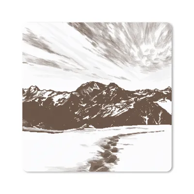 Produktbild von MuchoWow® Mauspad Mousepad Berg - Meer - Strand 20x20 cm - Mousepads - Maus Mat - Pad - Mausunterlage - Desk Mat - Bureauartikeln