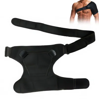Produktbild von Schulterbandage Schulterstütze verstellbar mit Druckpolster für links rechts Sport Fitness Schultergurt Unisex Schwarz