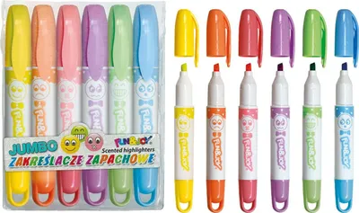 Immagine prodotto di Evidenziatori profumati jumbo 6 colori Fun&Joy