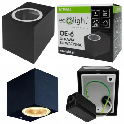 Immagine prodotto di Lampada da parete per esterni 1xGU10 IP44 alluminio nero Ecolight EC79084