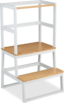 Produktbild von Bambus-Lehrturm mit Kippschutz weiß-grau 93x50x485cm