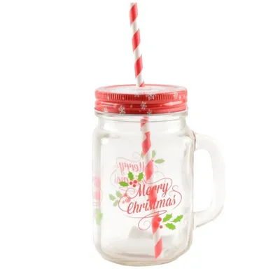 Obrázok produktu pre Pohár s uzáverom a slamkou Merry Christmas 450ml 52919