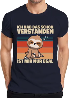 Obrázek produktu pro Už jsem pochopil, že je mi to jedno Lenochod říká Vtipné pánské tričko, námořnická modrá, XL