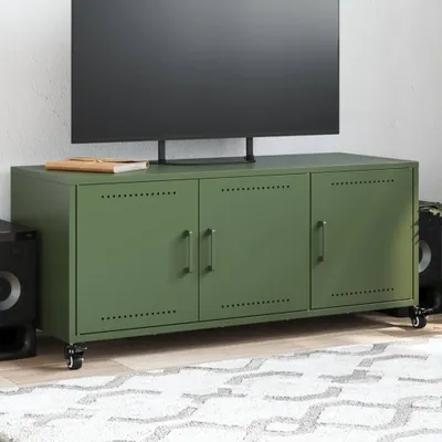 Produktbild von Möbel TV-Schrank Olivgrün 100,5x39x43,5 cm Kaltgewalzter Stahl - TV-Schränke &53925