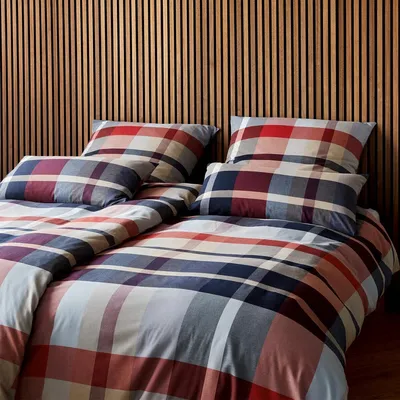 Produktbild von elegante Soft-Flanell-Bettwäsche-Garnitur Fitzgerald Farbe Navy-Blau Größe 135x200+80x80