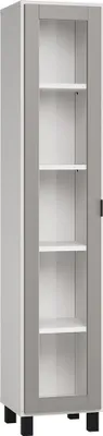 Produktbild von Vitrine Pantanoso 09, Farbe: Weiß / Grau - Abmessungen: 195 x 39 x 40 cm (H x B x T)