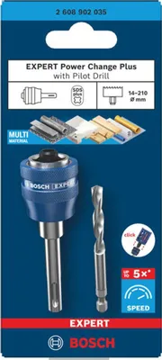 Image de Adaptateur pour scie cloche Powerchange SDS-Plus avec foret central HSS-G 7,15 x 45 x 85 mm - BOSCH - 2608902035